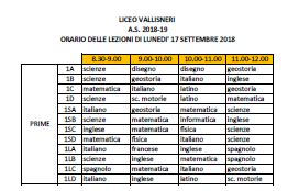 orario 17 settembre